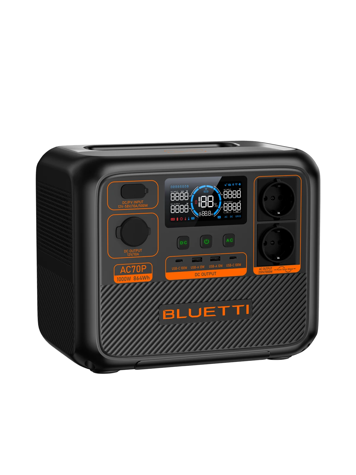 Bluetti Premium 80 AC70P, ракурс три четверти