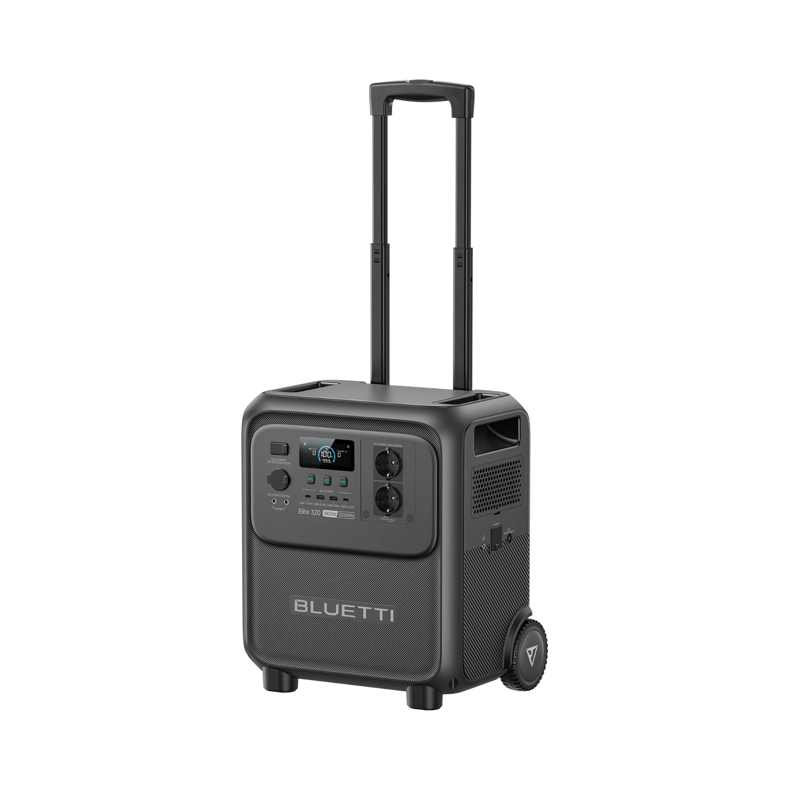 Bluetti Elite 320 с выдвинутой телескопической ручкой