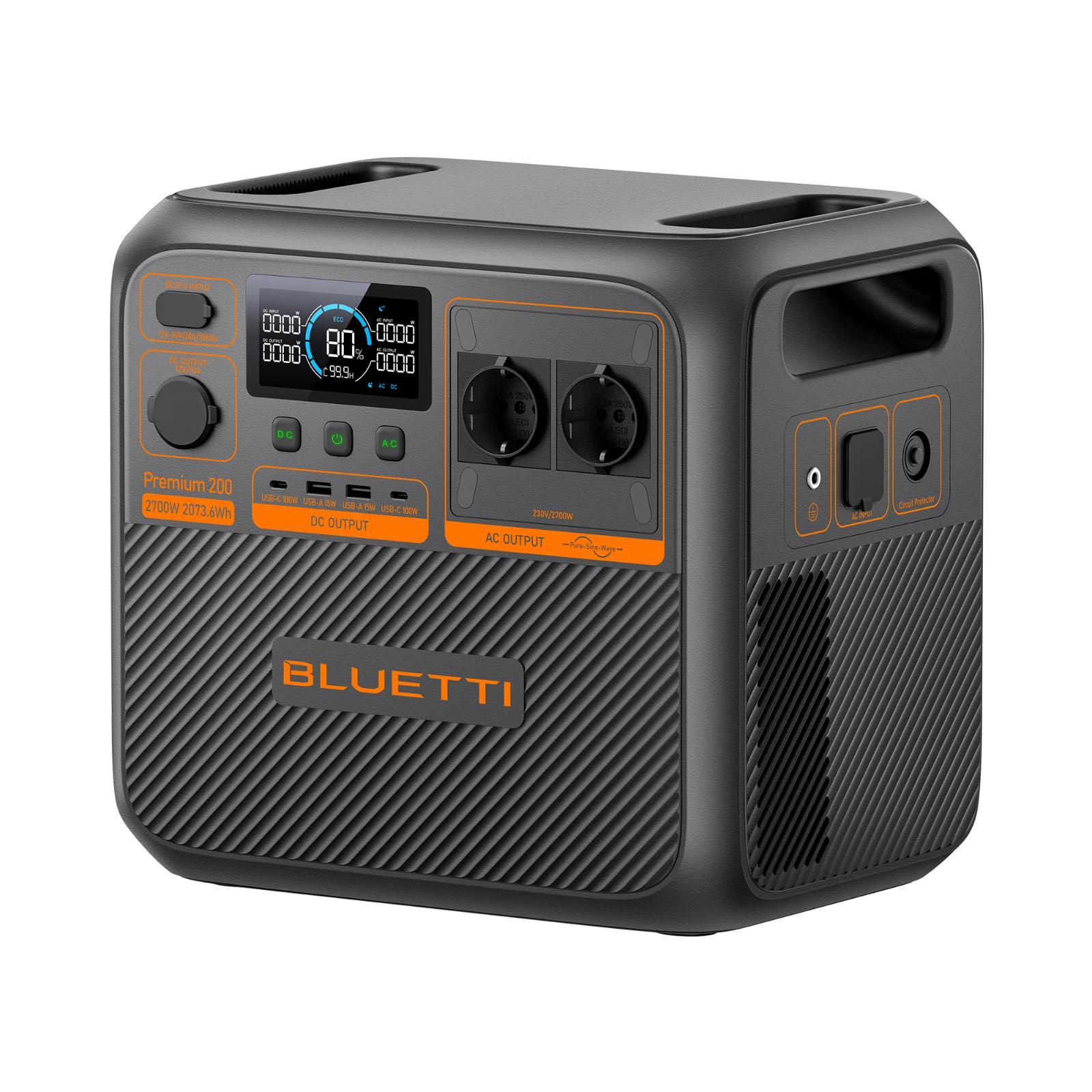 Bluetti Premium 200 V2, ракурс три четверти справа